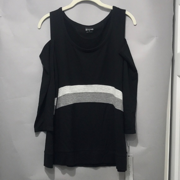 Calvin Klein Performance Women’s Black Cold Shoulder Sweatshirt Size Large - Picture 1 of 6